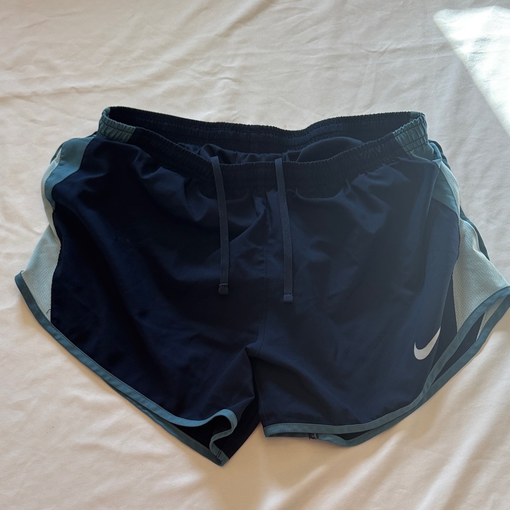 Nike Women's Dri-Fit Blue Shorts with Liner - Medium